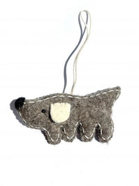 4" Handmade Felt Dog Ornament