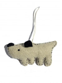 4" Handmade Felt Dog Ornament