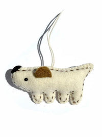4" Handmade Felt Dog Ornament