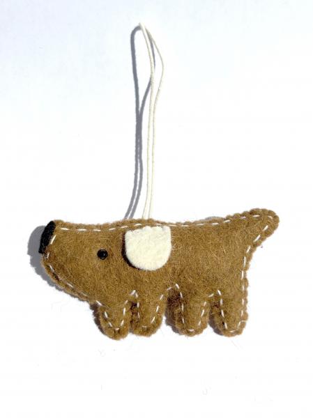4" Handmade Felt Dog Ornament