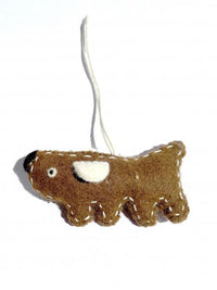 4" Handmade Felt Dog Ornament