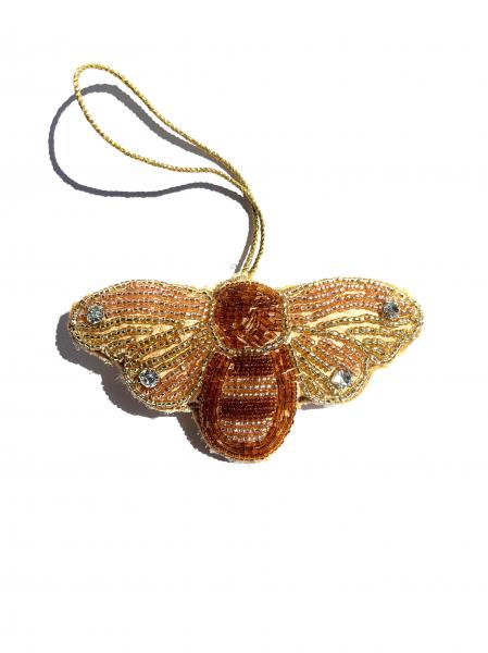 Fabric & Glass Beaded Bee Ornament