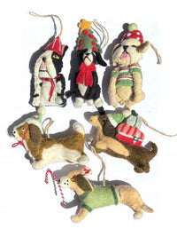 5" Handmade Felt Dog Ornament