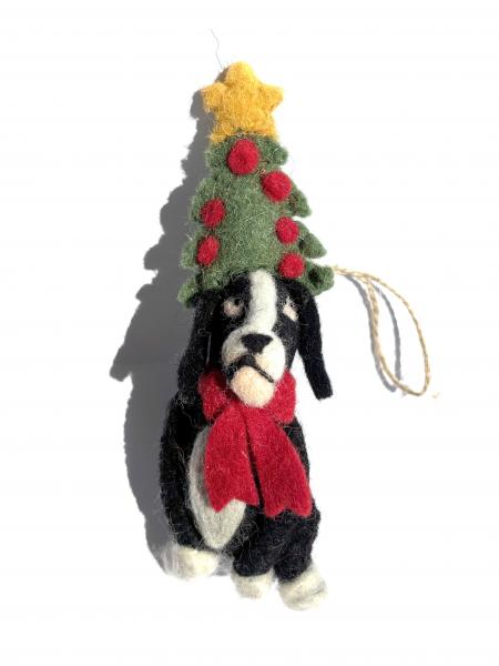 5" Handmade Felt Dog Ornament