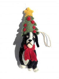 5" Handmade Felt Dog Ornament