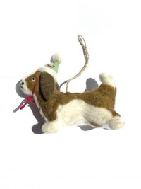 5" Handmade Felt Dog Ornament