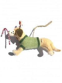 5" Handmade Felt Dog Ornament