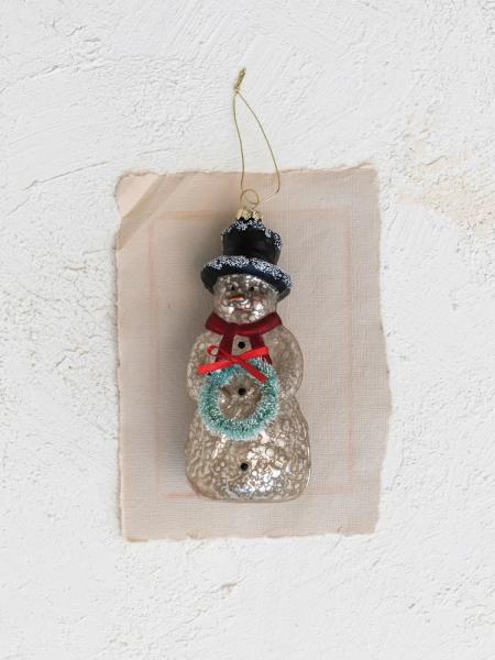 Glass Snowman Ornament