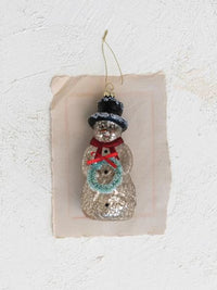 Glass Snowman Ornament