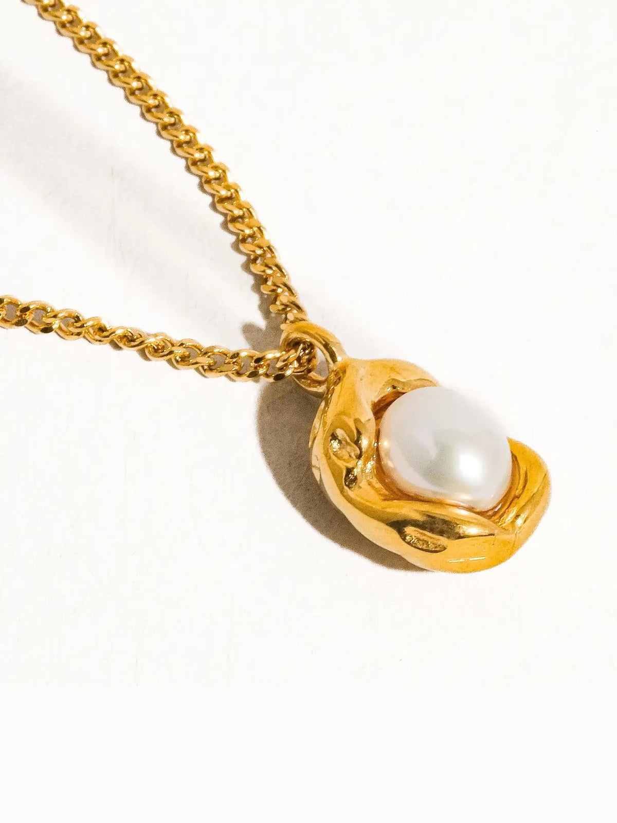 18K Plated Pearl Plunge Necklace