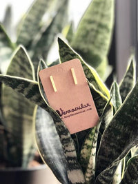 24k Gold Plate Bar Earrings