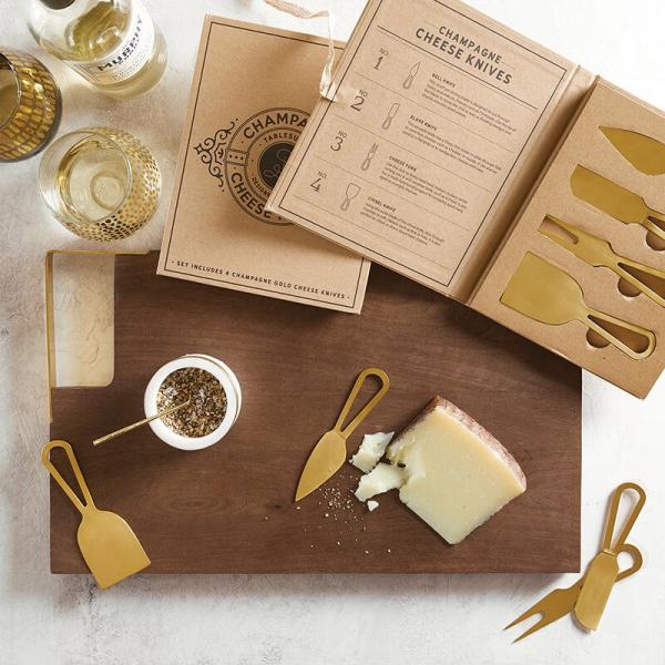 Champagne Set of 4 Cheese Knives