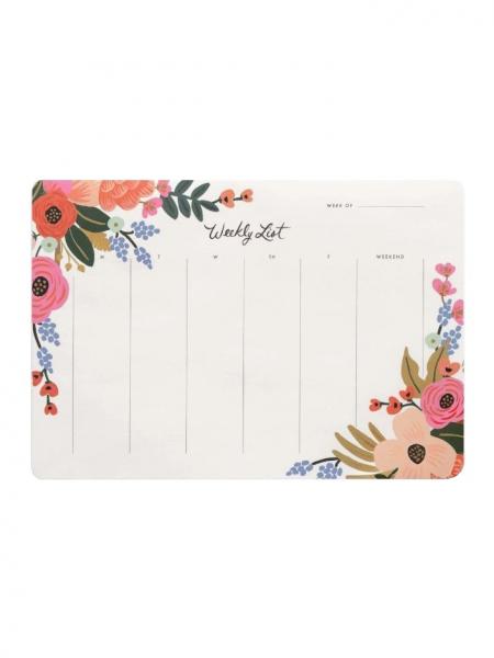 Lively Floral Weekly Desk Pad