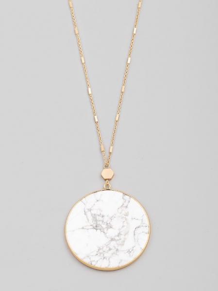 Stone Disc Necklace - How