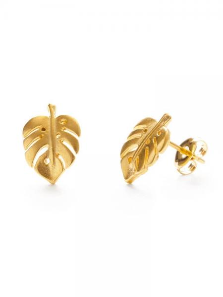 Monstera Stud Earrings