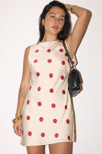 Polka Dot Draped Back Dress