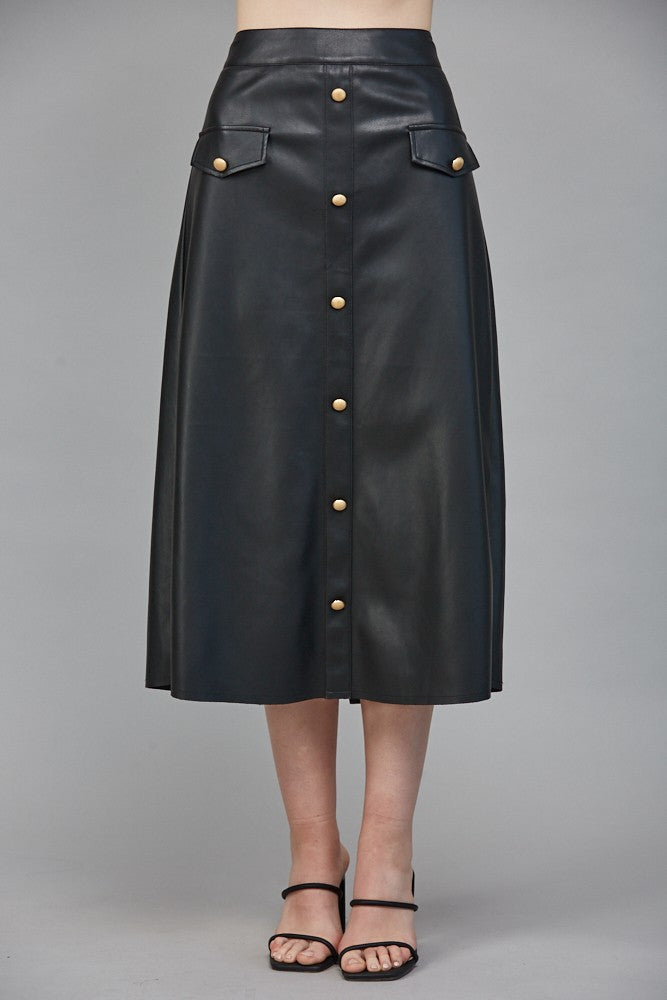 Galdeaux Faux Leather Skirt