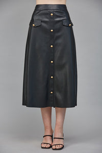Galdeaux Faux Leather Skirt