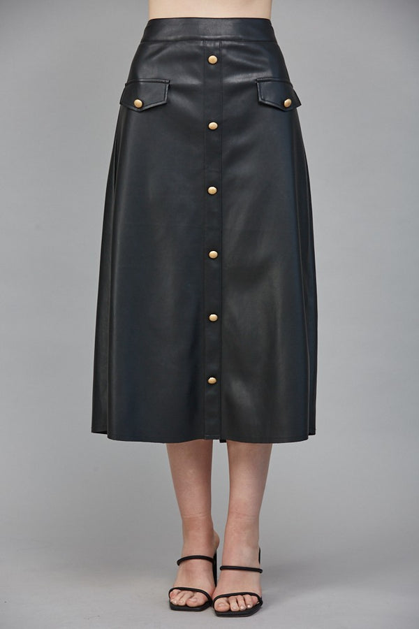 Galdeaux Faux Leather Skirt