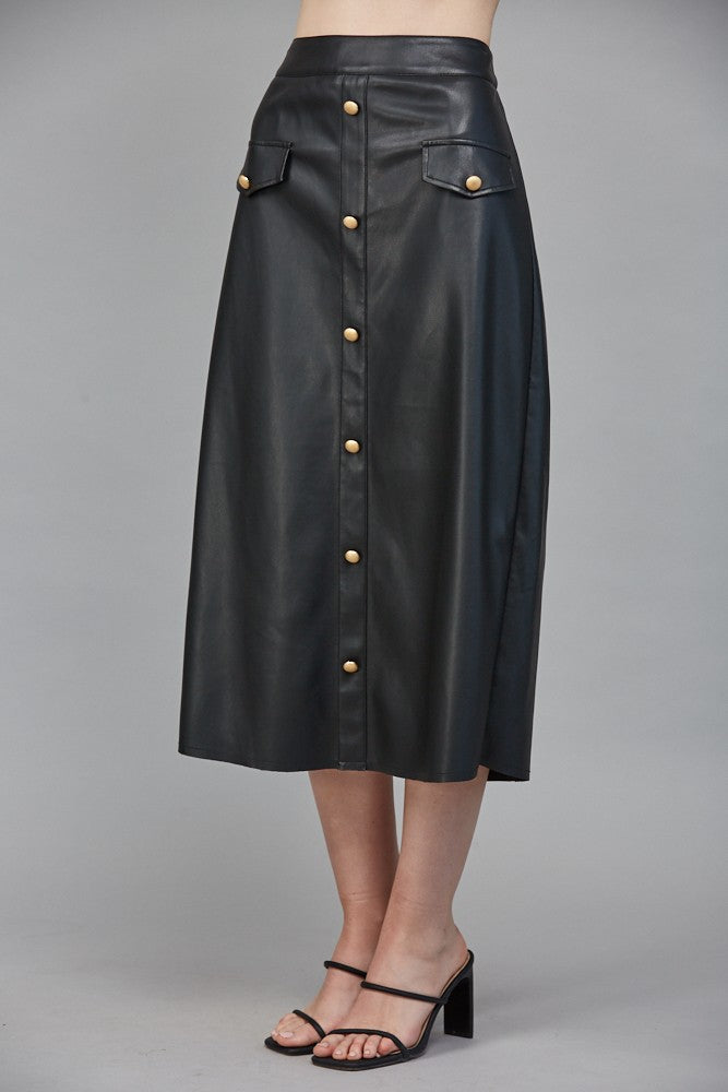 Galdeaux Faux Leather Skirt
