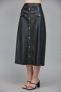 Galdeaux Faux Leather Skirt
