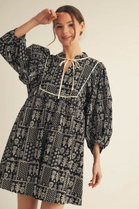 Block Printed Bib Dress