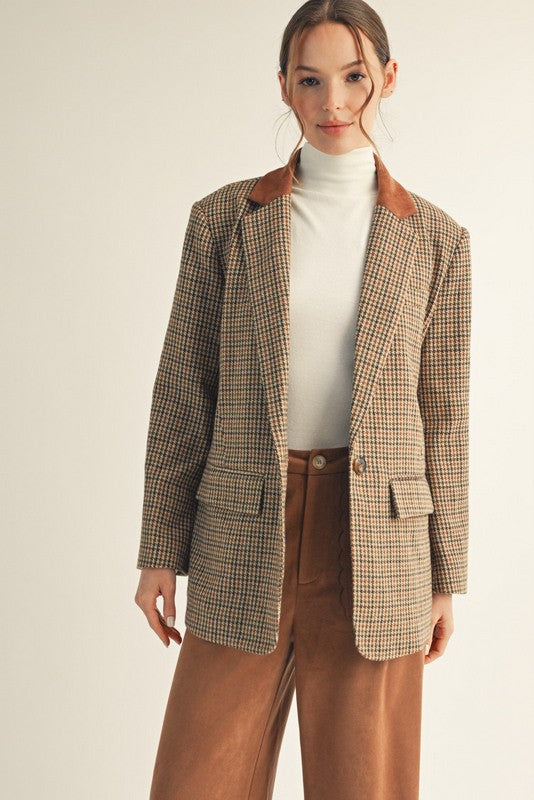 Calvin Houndstooth Blazer