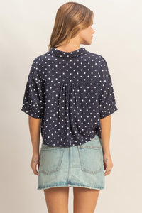 Becky Polka Dot Linen Top