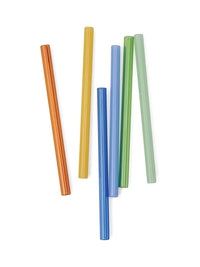 Colored Glass Straws Set/6
