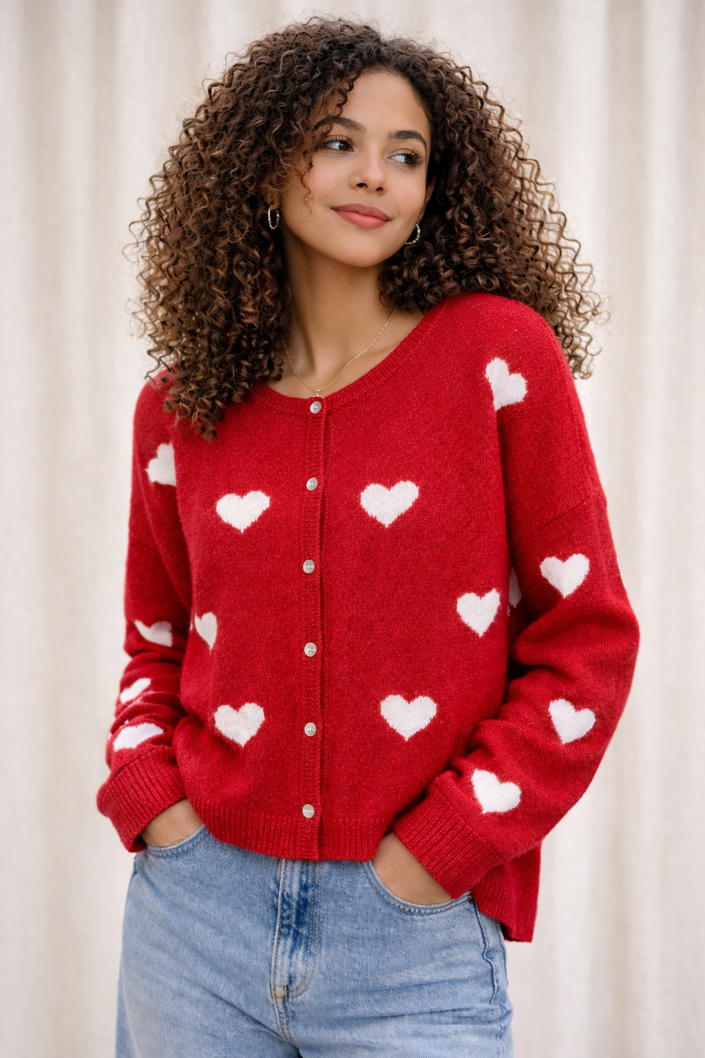 Recycled Fabric Heart Cardigan