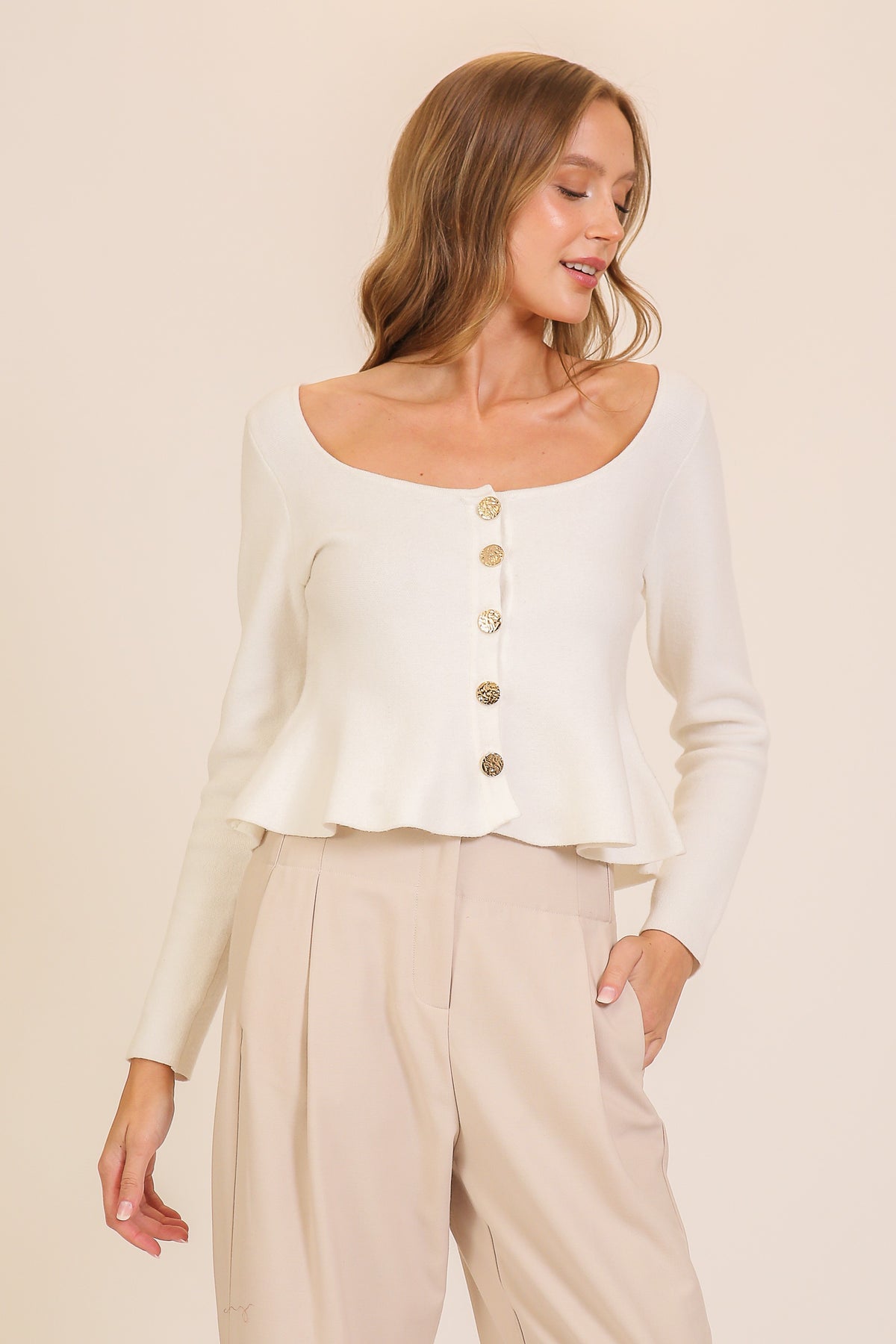 Liza Tailored Button Up Top