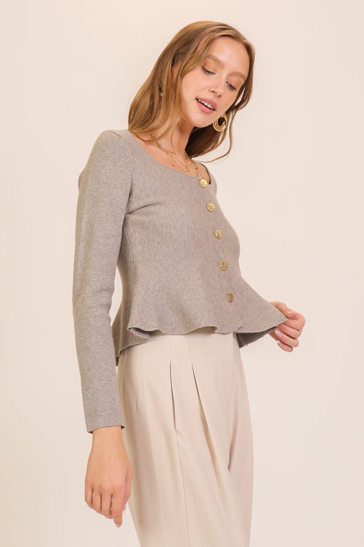 Liza Tailored Button Up Top