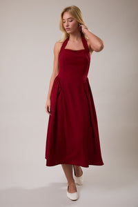 Bordeaux Halter Dress