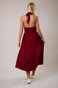 Bordeaux Halter Dress