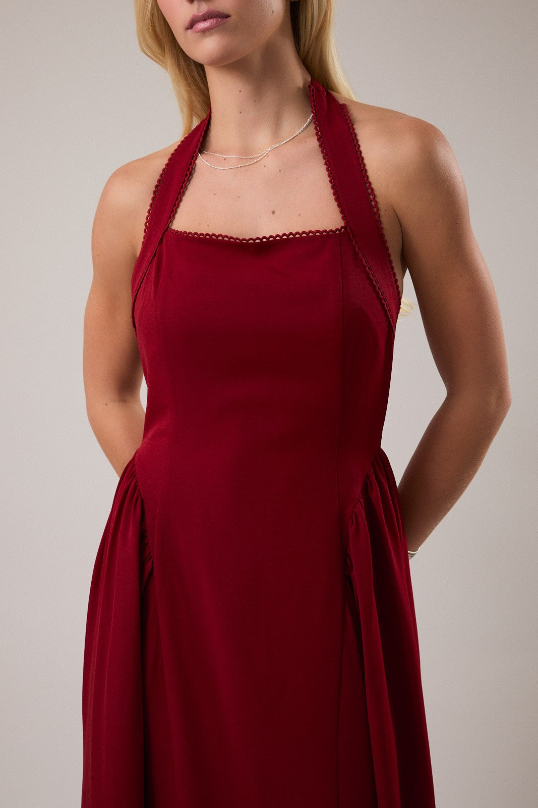 Bordeaux Halter Dress