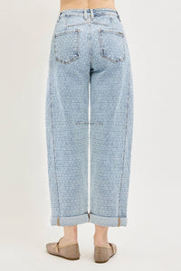 Pointelle Textured Barrel Denim