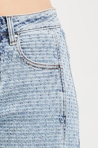 Pointelle Textured Barrel Denim