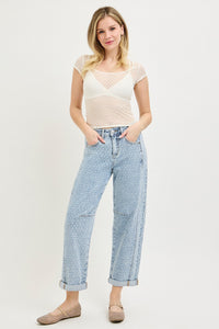 Pointelle Textured Barrel Denim