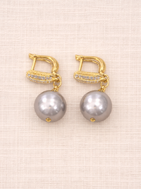 Baroque Natural Grey Pearl Earrings