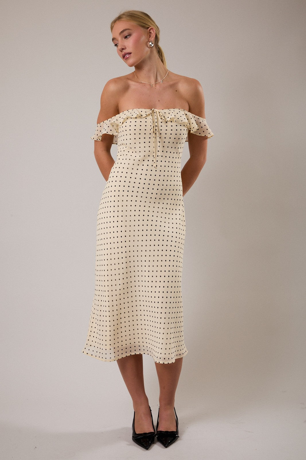 Flutter Strap Polka Dot Dress