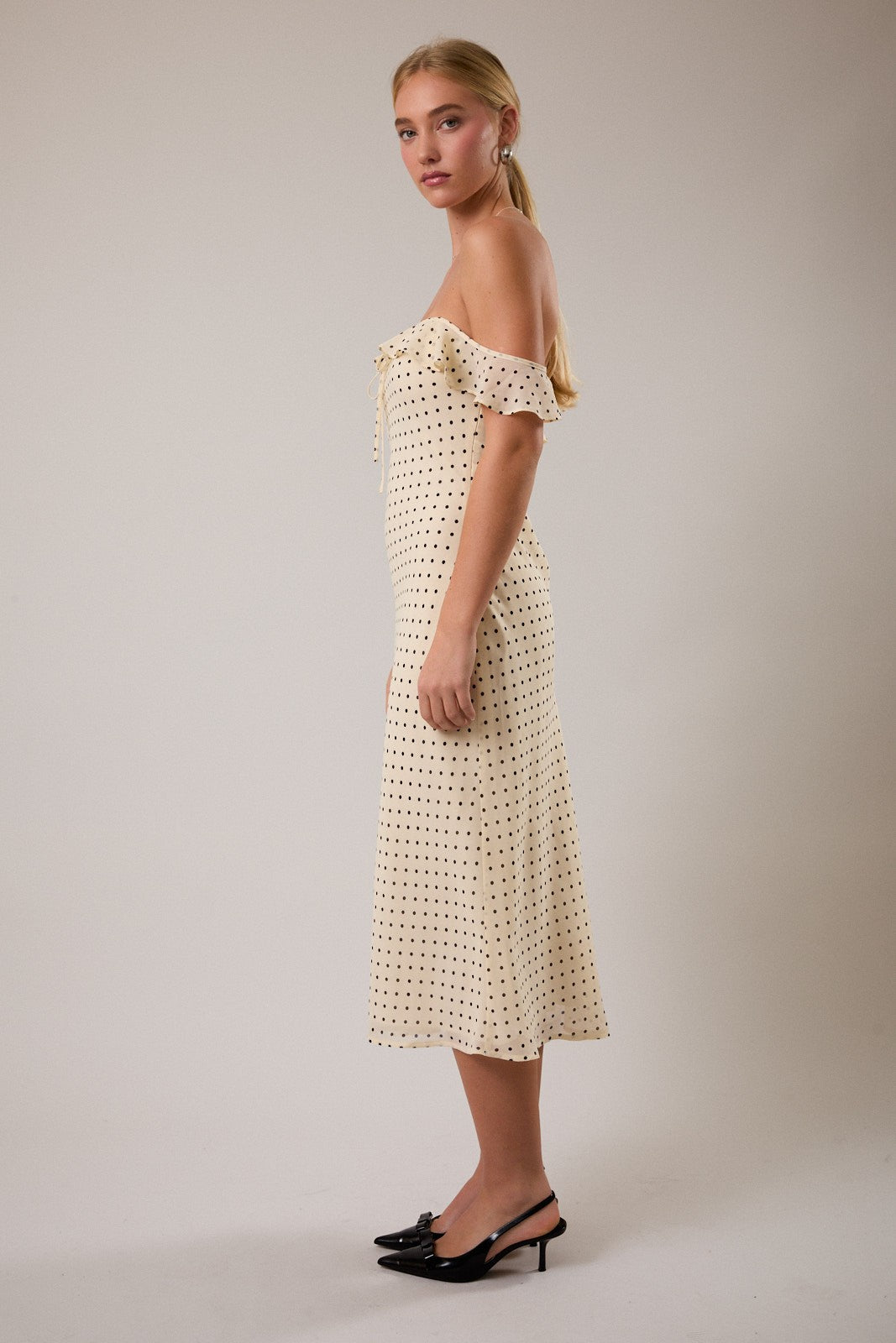 Flutter Strap Polka Dot Dress