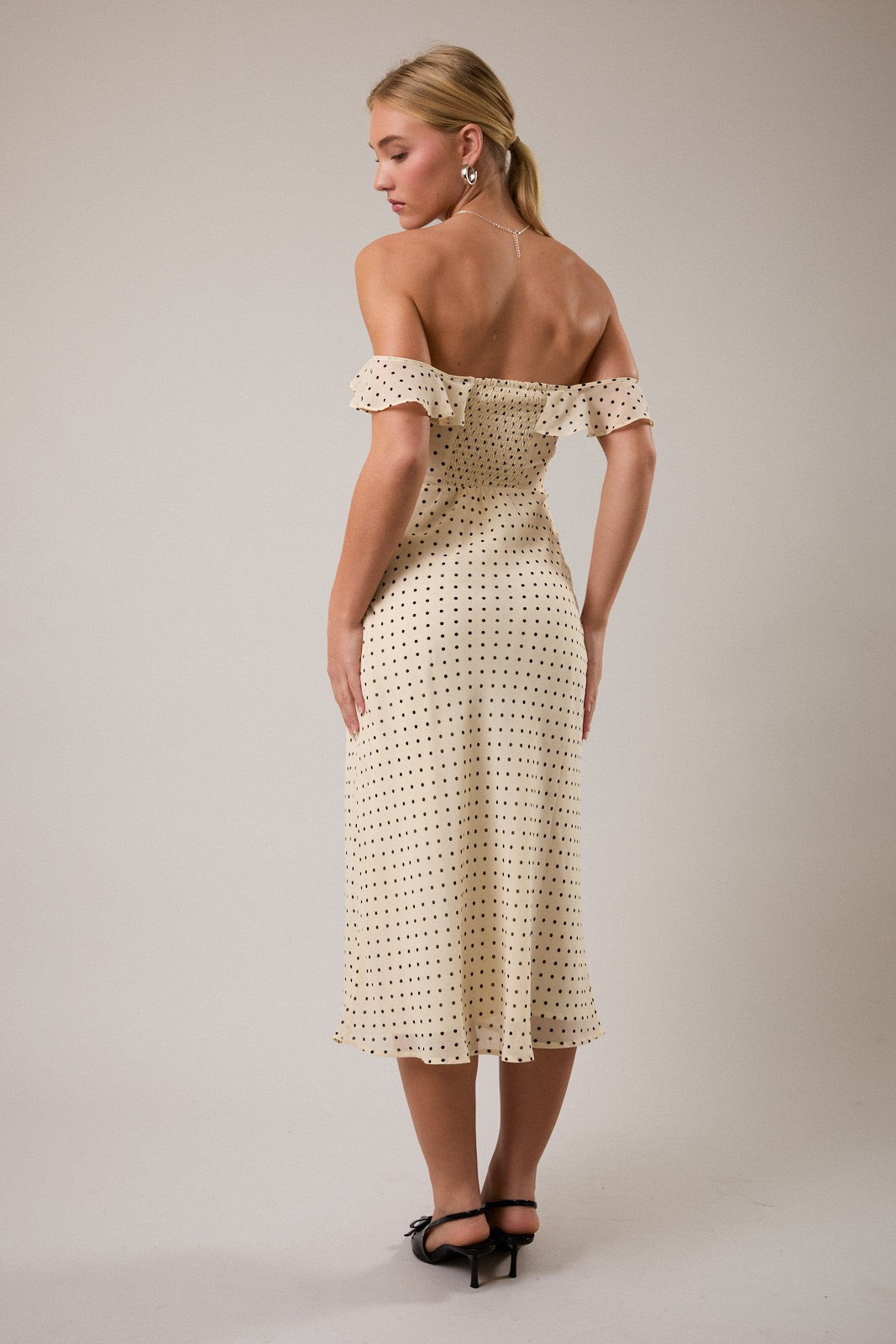 Flutter Strap Polka Dot Dress