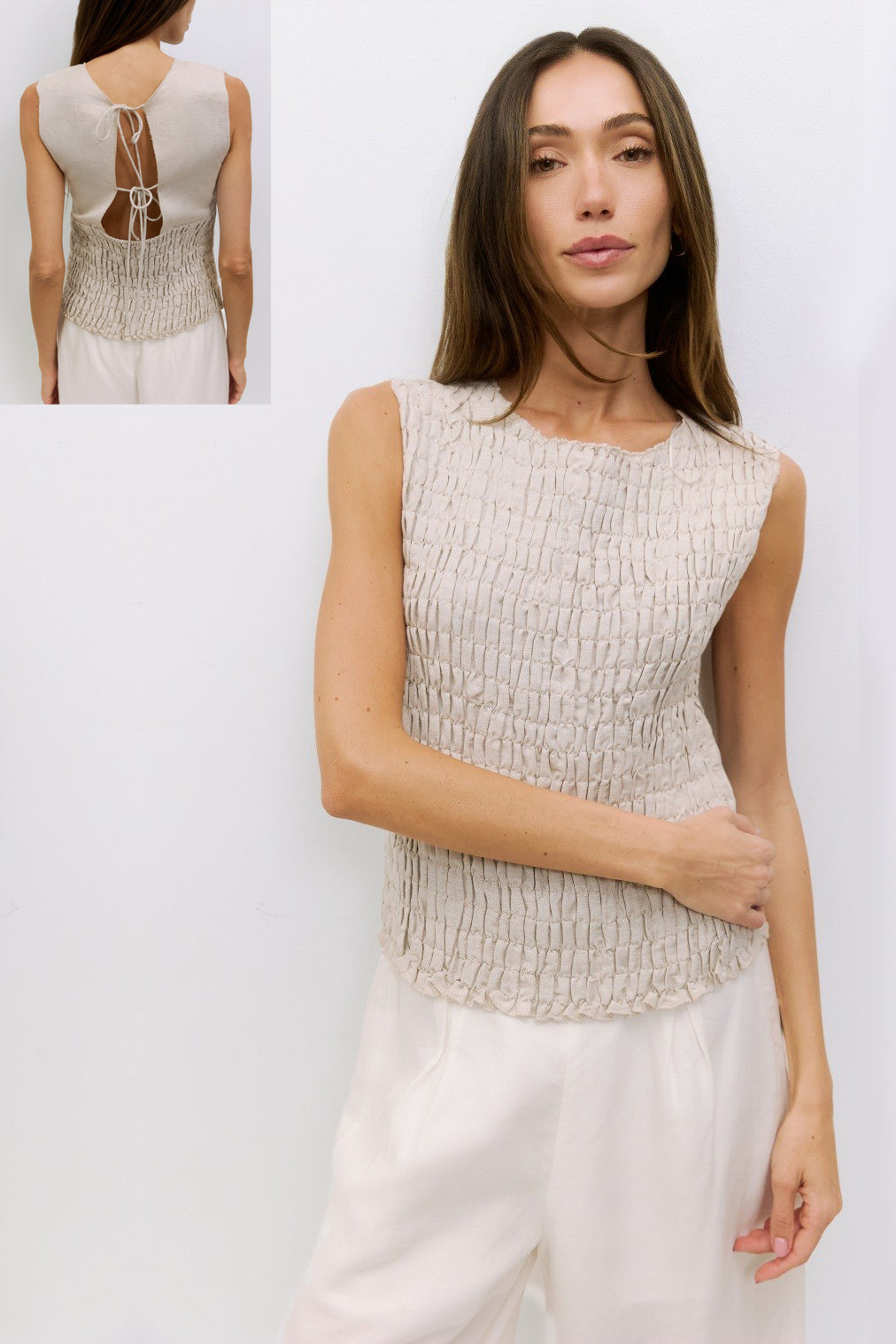 Maven Linen Smocked Top