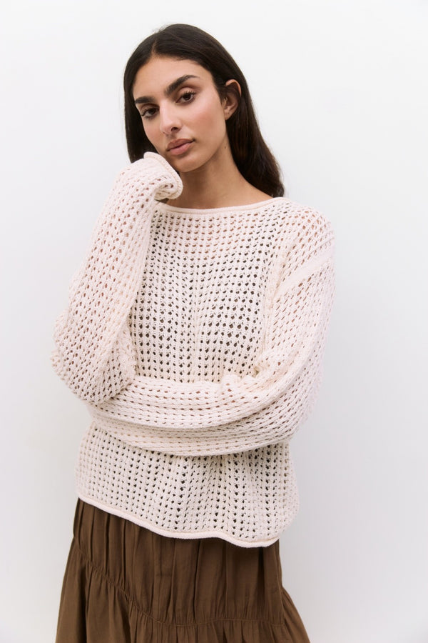 Jackie Open Knit Cotton Sweater