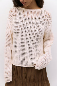 Jackie Open Knit Cotton Sweater