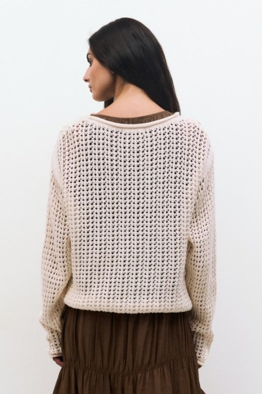 Jackie Open Knit Cotton Sweater