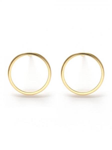 24k Gold Plate Circle Stud Earrings