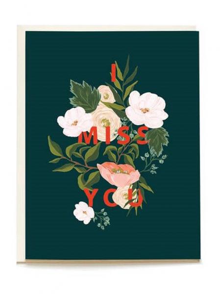 Emerald Blooms Miss You Card