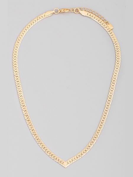 V Cut Snake Chain Necklace