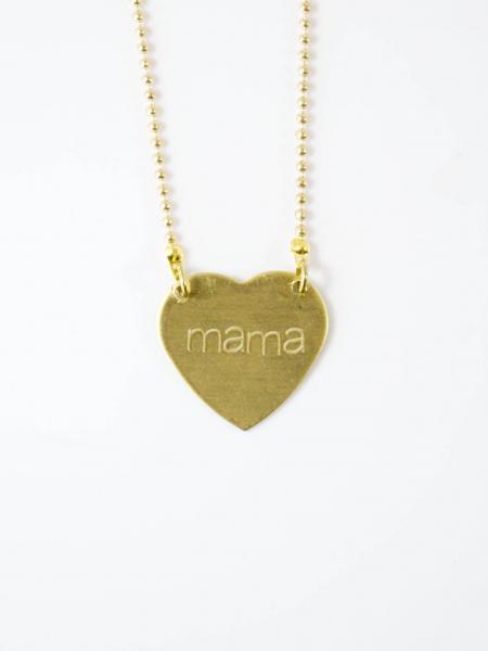 Mama Stamped Heart Necklace